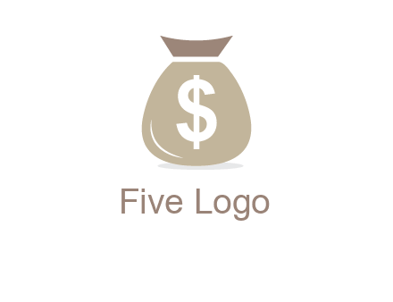dollar sign on money bag showing wallet logo