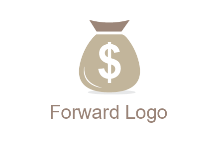 dollar sign on money bag showing wallet logo