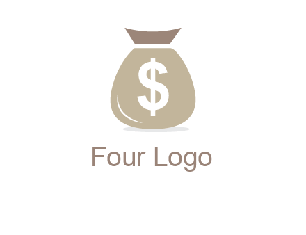 dollar sign on money bag showing wallet logo