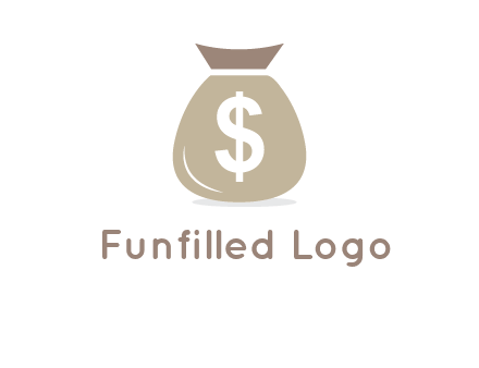 dollar sign on money bag showing wallet logo