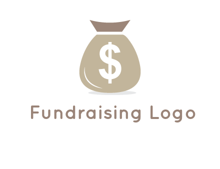 dollar sign on money bag showing wallet logo