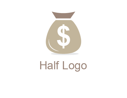 dollar sign on money bag showing wallet logo