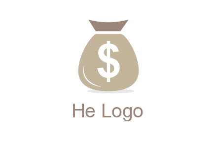 dollar sign on money bag showing wallet logo