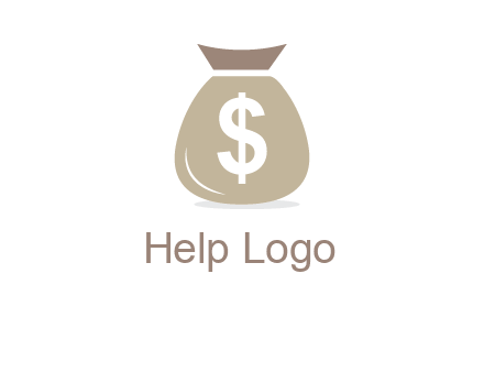 dollar sign on money bag showing wallet logo