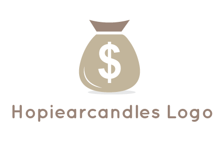 dollar sign on money bag showing wallet logo