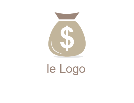 dollar sign on money bag showing wallet logo