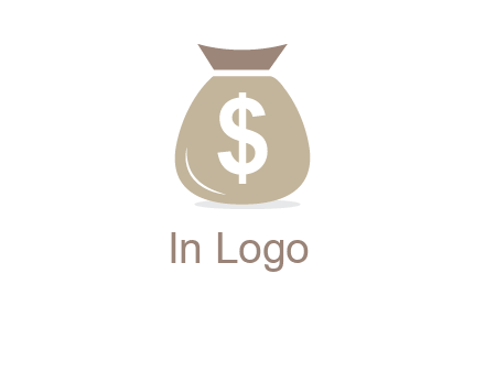 dollar sign on money bag showing wallet logo