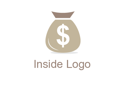 dollar sign on money bag showing wallet logo