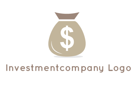 dollar sign on money bag showing wallet logo