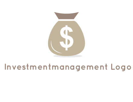 dollar sign on money bag showing wallet logo