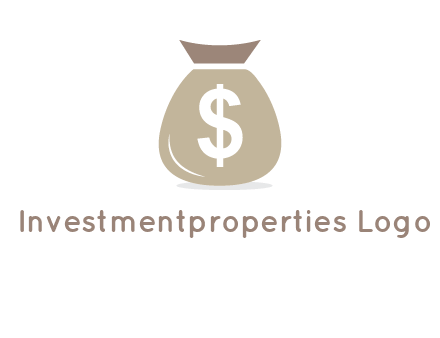 dollar sign on money bag showing wallet logo
