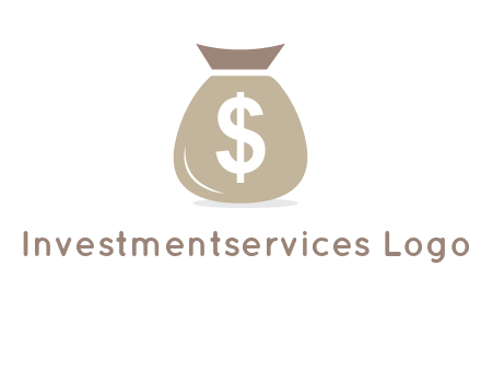 dollar sign on money bag showing wallet logo