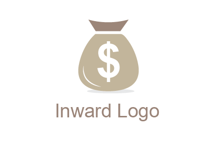 dollar sign on money bag showing wallet logo
