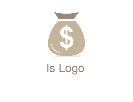 dollar sign on money bag showing wallet logo