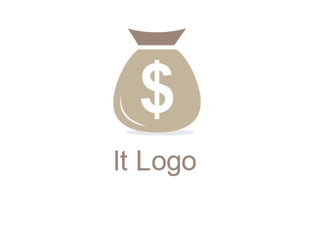 dollar sign on money bag showing wallet logo