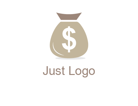 dollar sign on money bag showing wallet logo