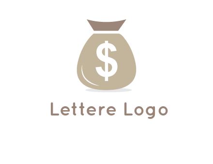 dollar sign on money bag showing wallet logo