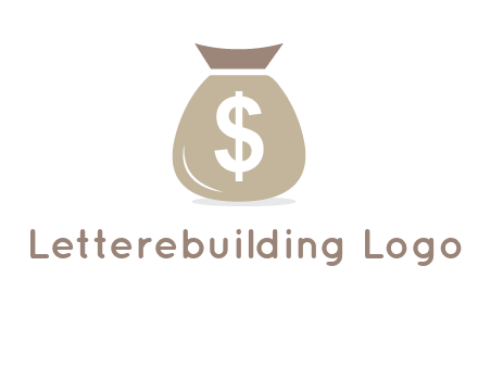 dollar sign on money bag showing wallet logo