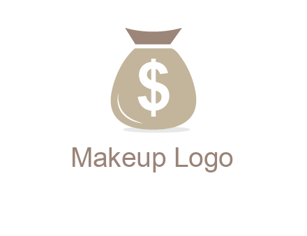 dollar sign on money bag showing wallet logo