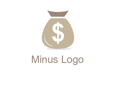 dollar sign on money bag showing wallet logo