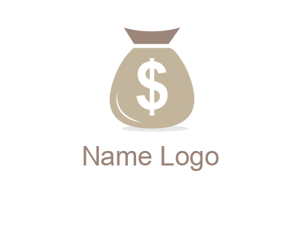 dollar sign on money bag showing wallet logo