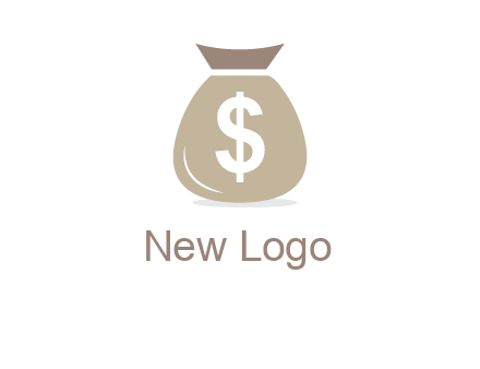 dollar sign on money bag showing wallet logo