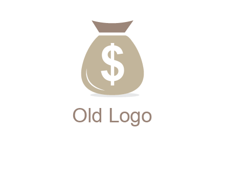 dollar sign on money bag showing wallet logo