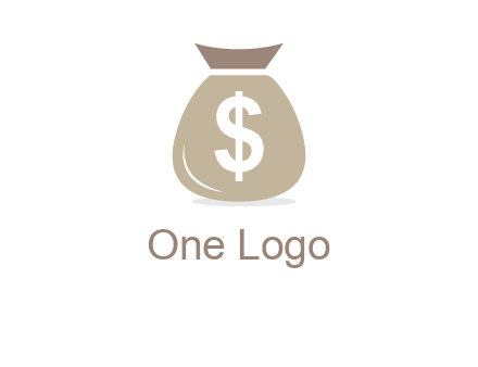 dollar sign on money bag showing wallet logo