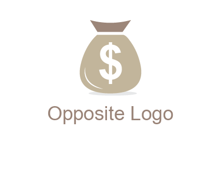 dollar sign on money bag showing wallet logo