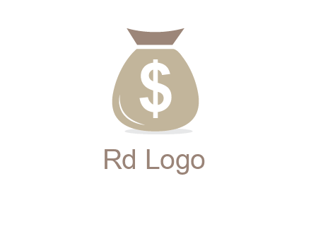 dollar sign on money bag showing wallet logo