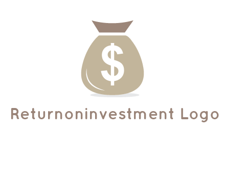 dollar sign on money bag showing wallet logo