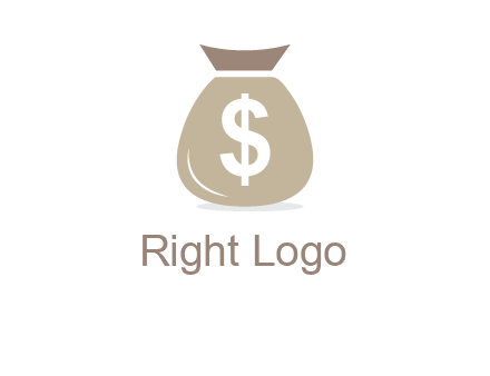dollar sign on money bag showing wallet logo