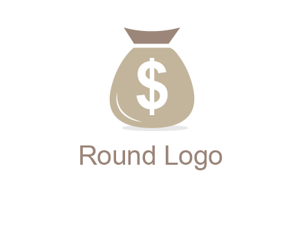 dollar sign on money bag showing wallet logo