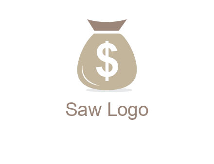 dollar sign on money bag showing wallet logo