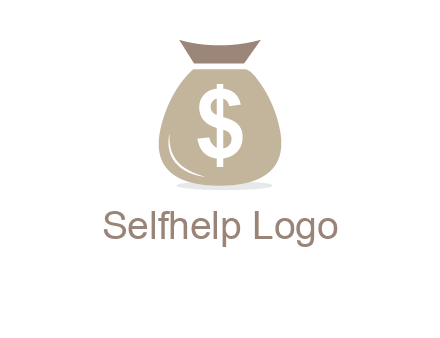dollar sign on money bag showing wallet logo
