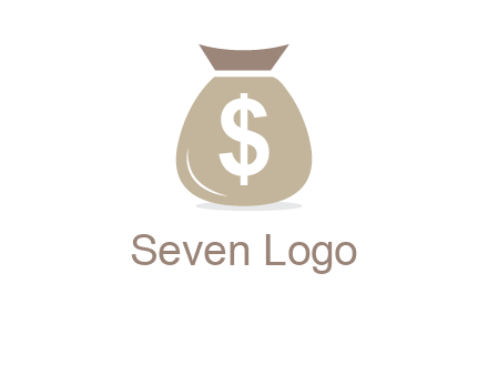 dollar sign on money bag showing wallet logo