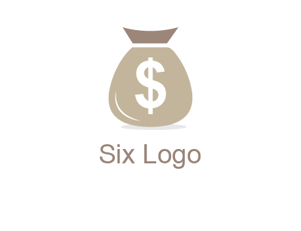 dollar sign on money bag showing wallet logo