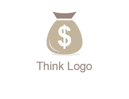 dollar sign on money bag showing wallet logo