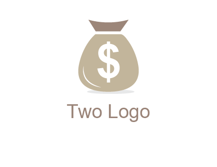 dollar sign on money bag showing wallet logo