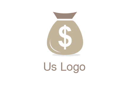 dollar sign on money bag showing wallet logo