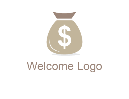 dollar sign on money bag showing wallet logo