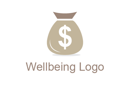 dollar sign on money bag showing wallet logo