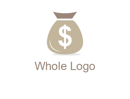 dollar sign on money bag showing wallet logo
