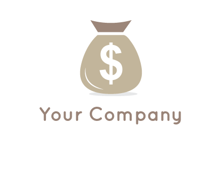dollar sign on money bag showing wallet logo