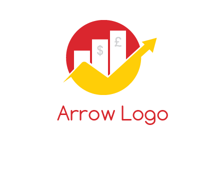financing bars in front of circle showing profit with arrow logo