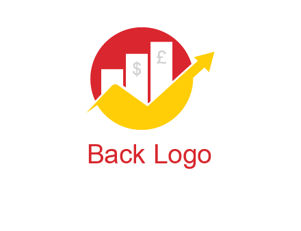 financing bars in front of circle showing profit with arrow logo
