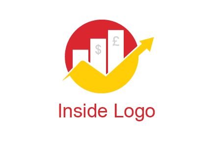 financing bars in front of circle showing profit with arrow logo
