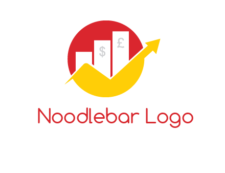 financing bars in front of circle showing profit with arrow logo