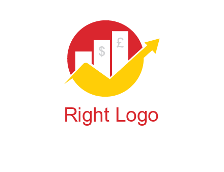 financing bars in front of circle showing profit with arrow logo