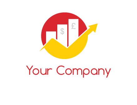 financing bars in front of circle showing profit with arrow logo